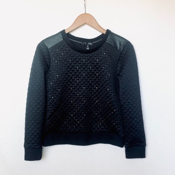 AQUA Sweater Size XS Classic Studded Moto Quilted - Picture 1 of 6
